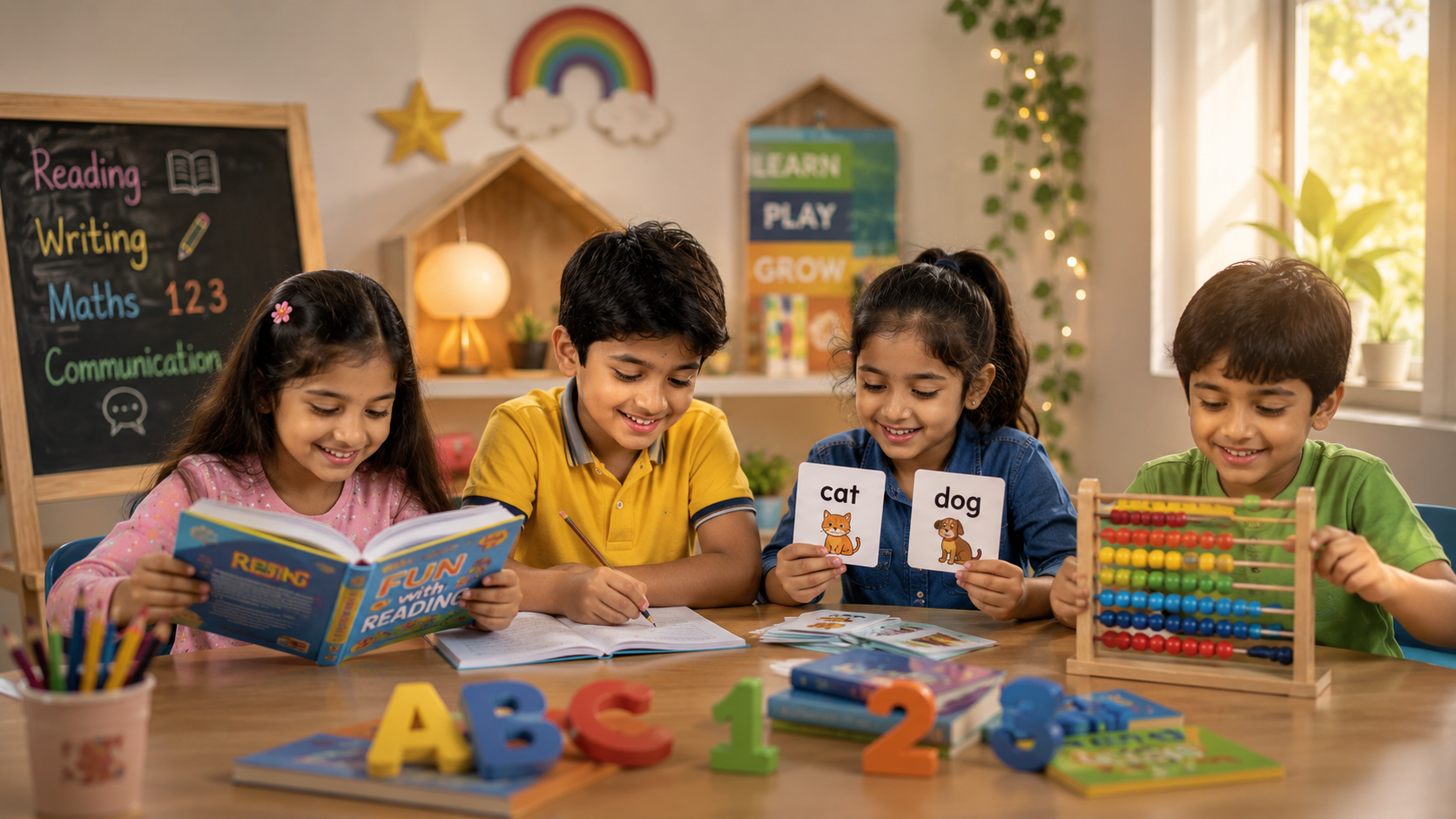 Bright learning fun in a cozy classroom